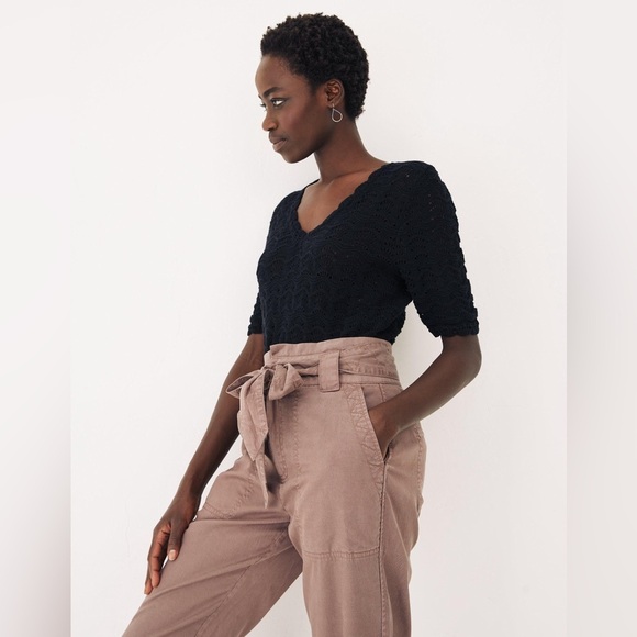 Fat Face Crochet Vienna 100% Cotton Knit Short Sleeve Blouse Top - Picture 3 of 11